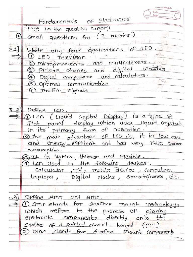 Fundamentals of Electronics Semister 1st | PDF | Information And ...