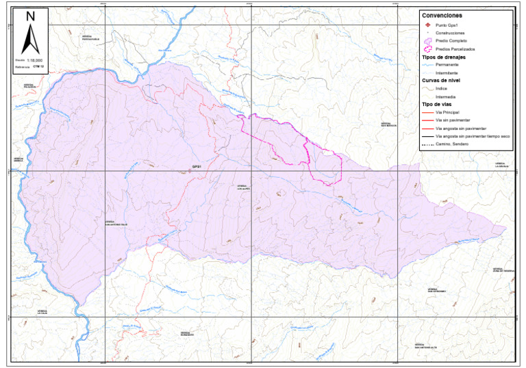 Mapa y Veredas del Río Cabrera | PDF