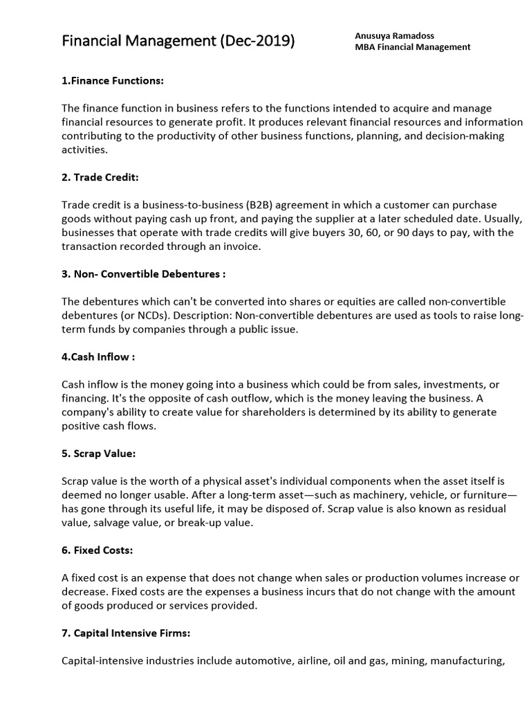 Financial Management (Dec-2019) | PDF | Net Present Value | Investing