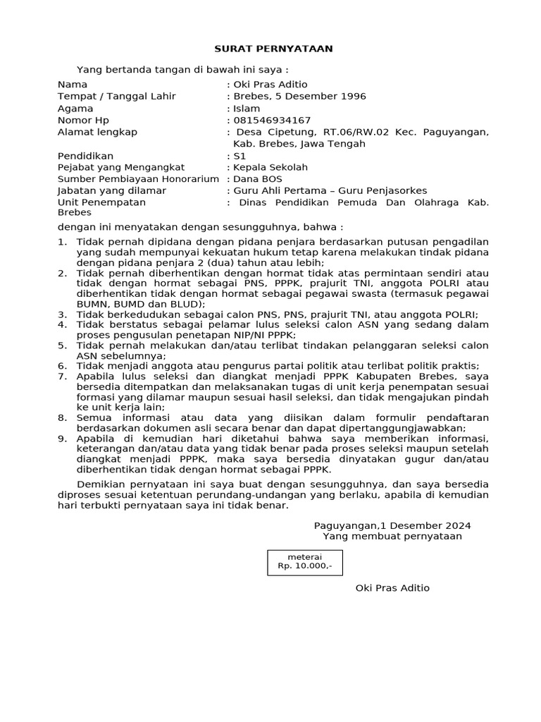 Surat pernyataan oki pdf