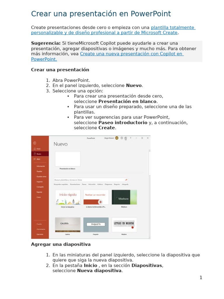 Cómo crear presentaciones en PowerPoint | PDF | Microsoft PowerPoint ...