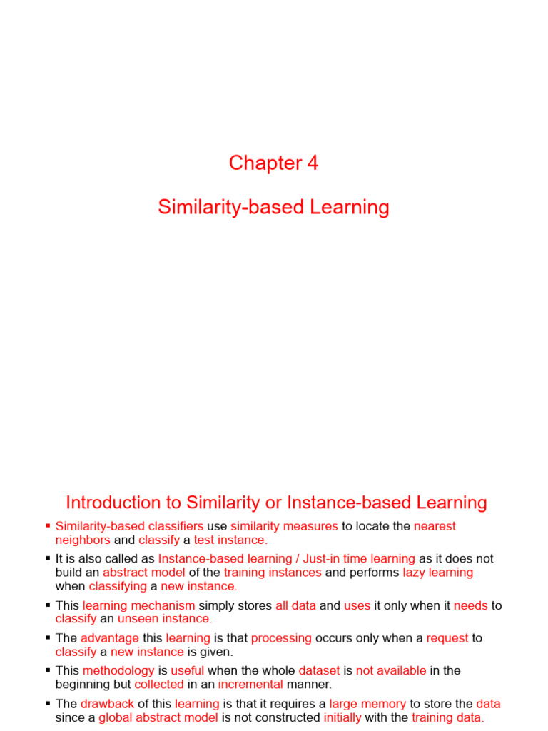 Similarity-Based Learning Overview | PDF | Statistical Classification ...