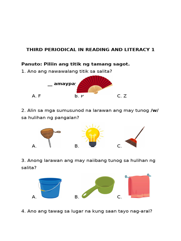 3RD - PT - in - Reading & Literacy 1 | PDF