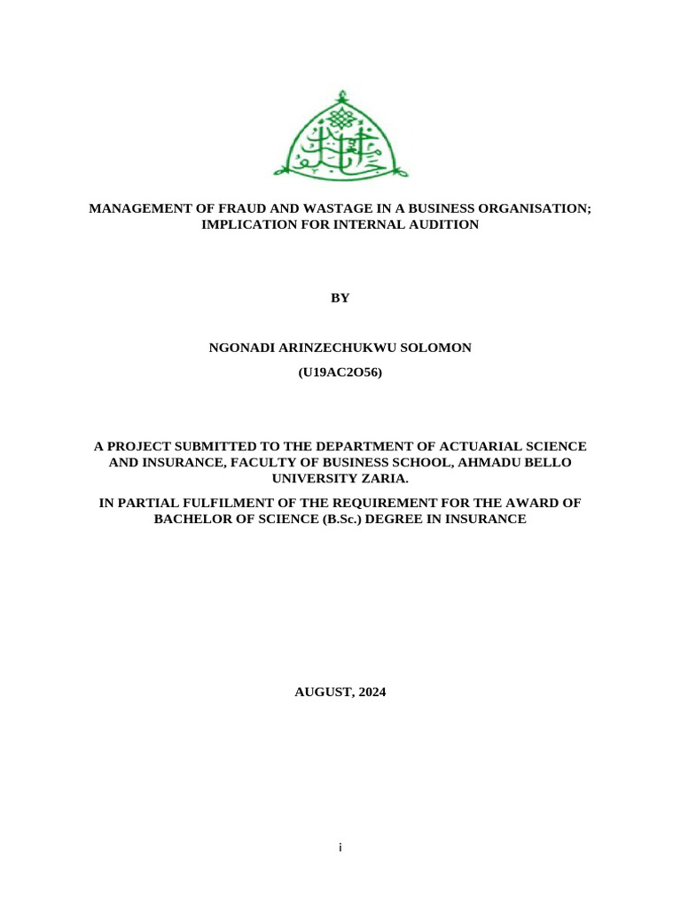 Managing Fraud and Waste in Business | PDF | Audit | Internal Audit