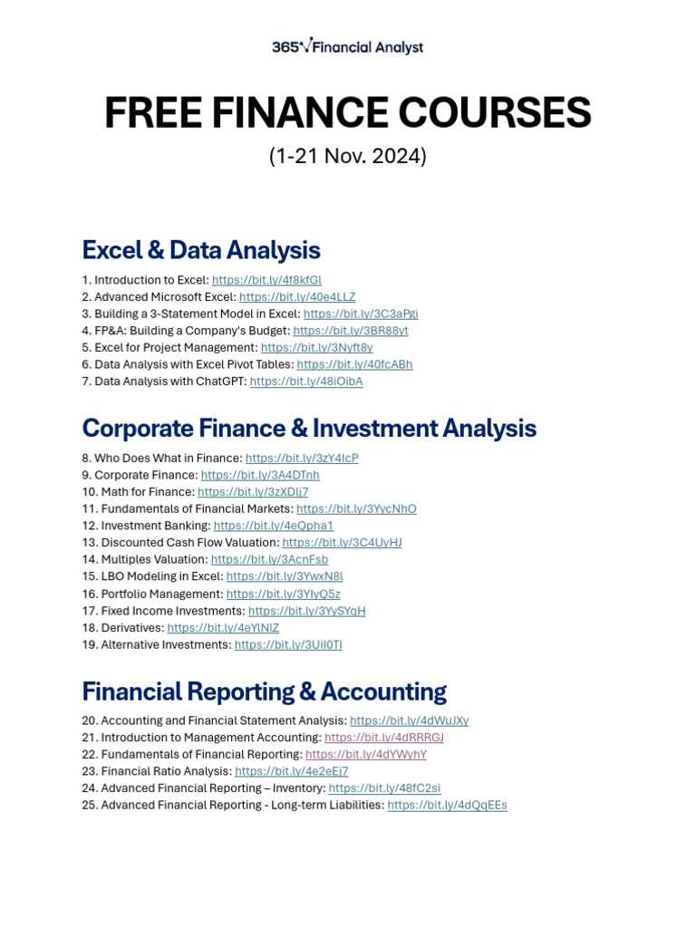 All Courses For Free FULL List 1730603586 | PDF | Valuation (Finance ...