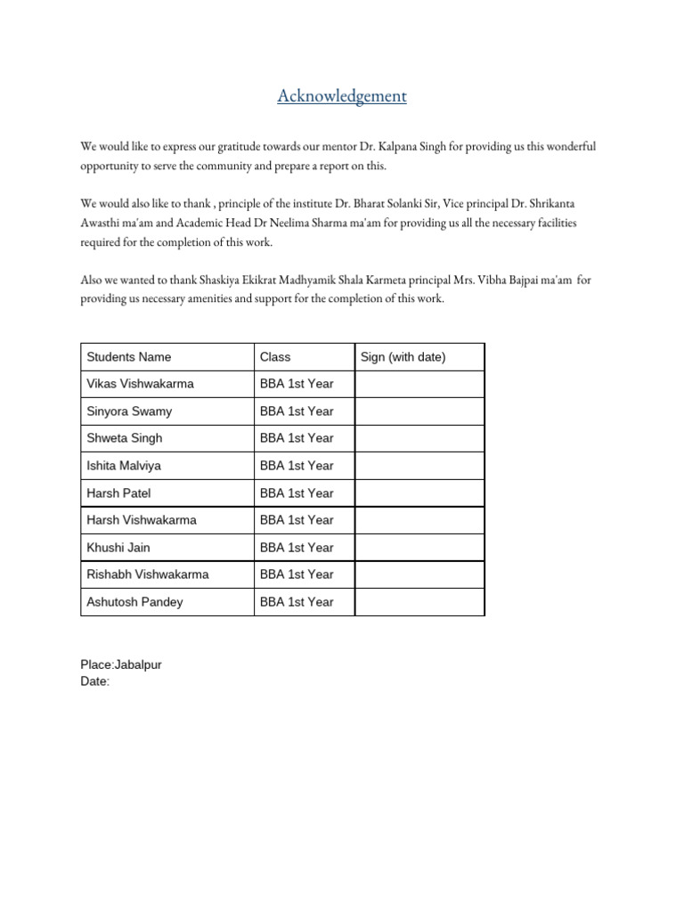 Community Service Report Sample Pdf