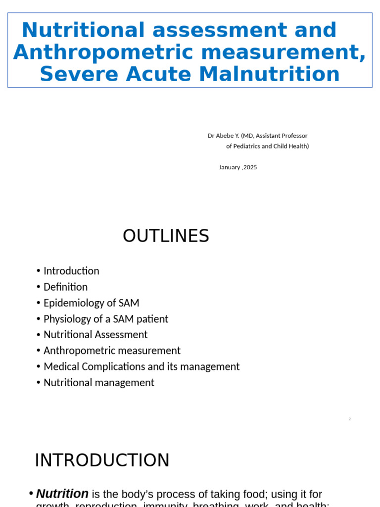 Severe Acute Malnutrition Assessment Guide | PDF | Malnutrition | Nutrition