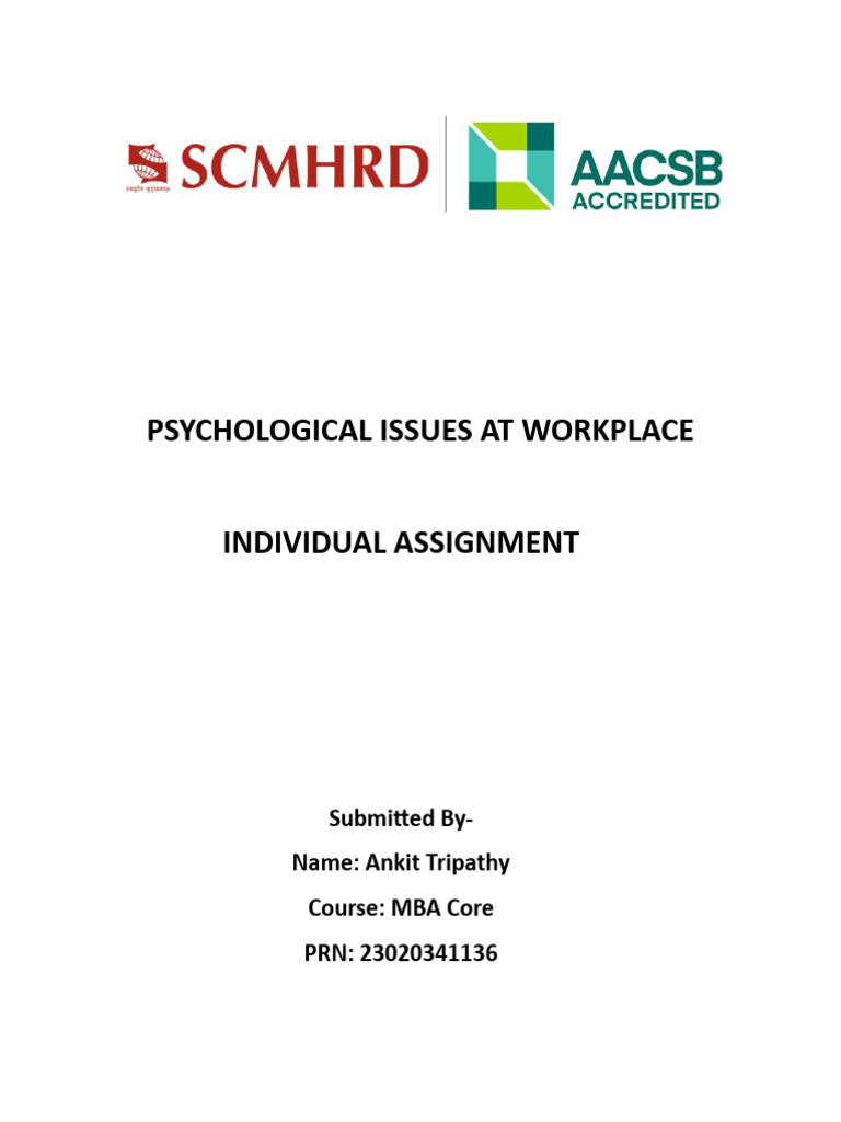 Workplace Psychological Issues Explained | PDF | Anxiety | Mental Health