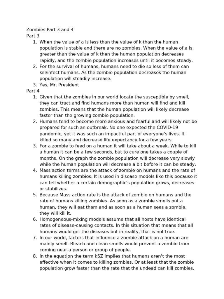 Zombie Survival Strategies and Dynamics | PDF | Zombies