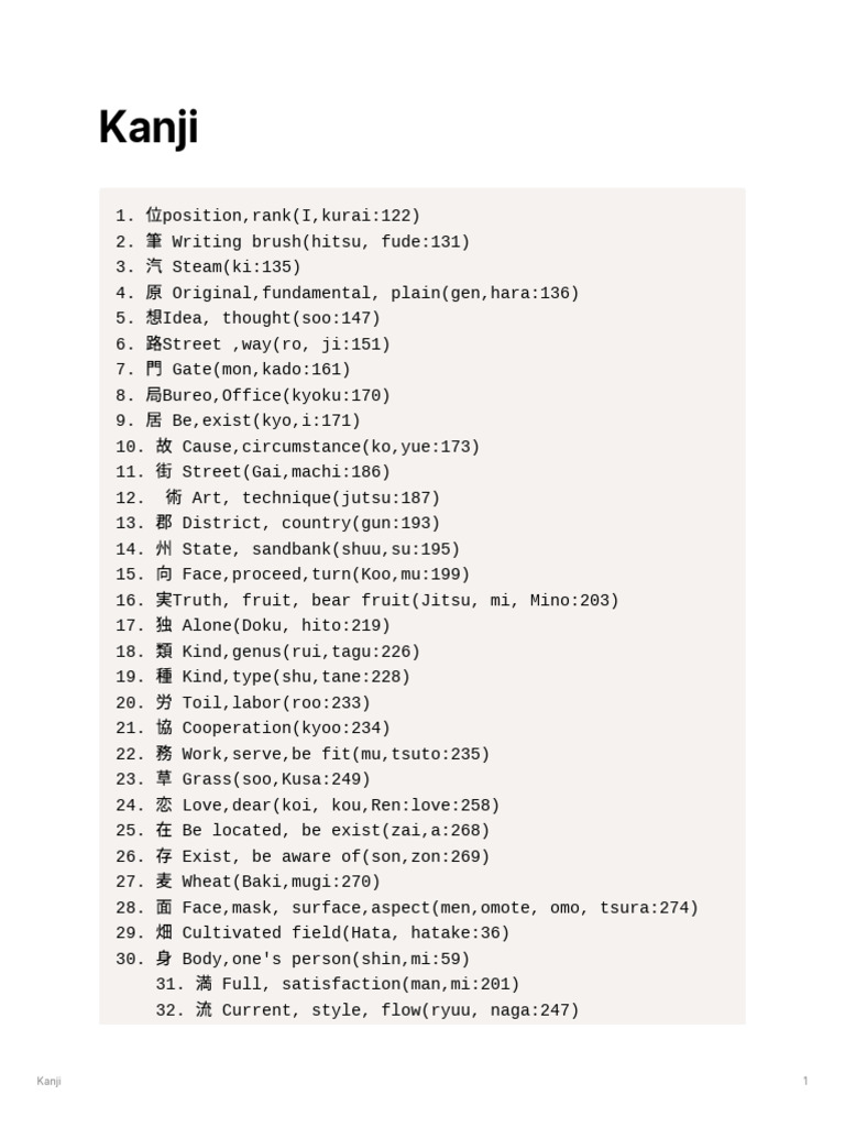 500 Essential Kanji Characters | PDF