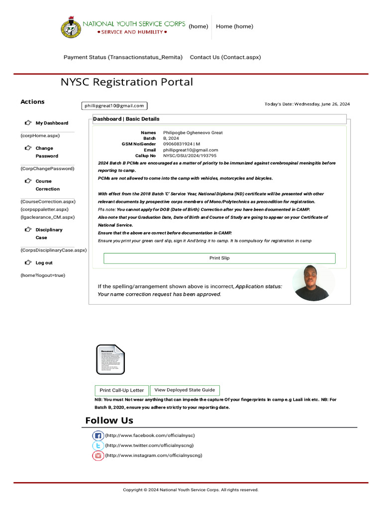 NYSC Registration Portal Guide | PDF