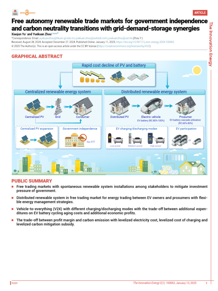 Renewable Trade Markets for Carbon Neutrality | PDF | Electric Vehicle ...