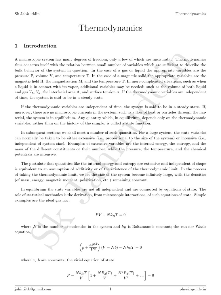 Understanding Thermodynamics Basics | PDF | Second Law Of ...