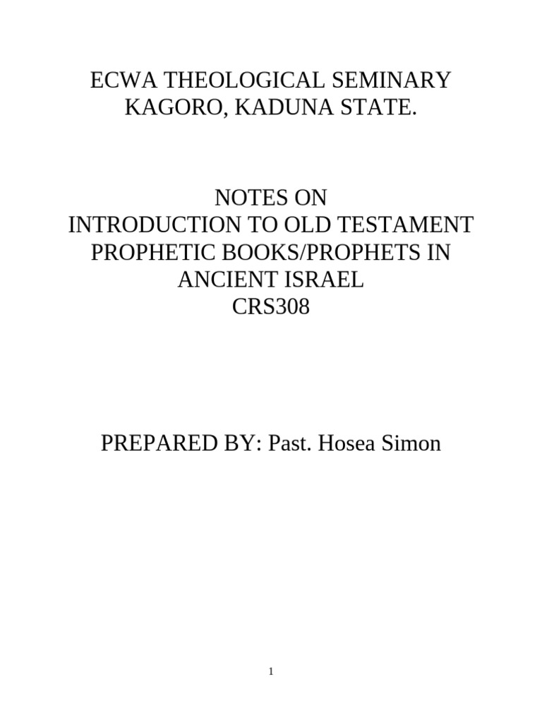 Overview of Old Testament Prophets | PDF | Books Of Kings | Nevi'im