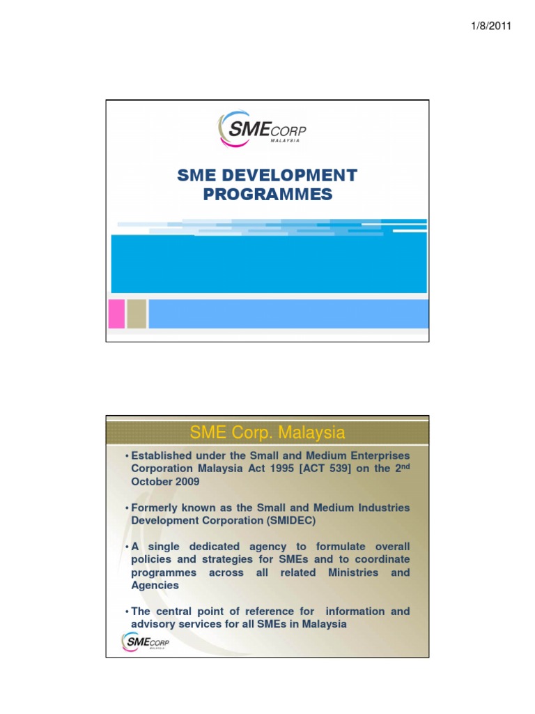 SME Growth & Support Programs | PDF | Small And Medium Sized ...
