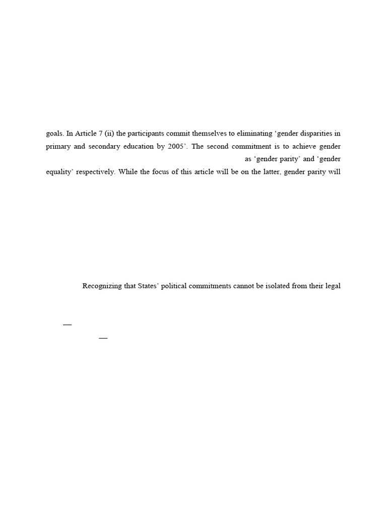 Gender Equality in Education | PDF | Convention On The Elimination Of ...