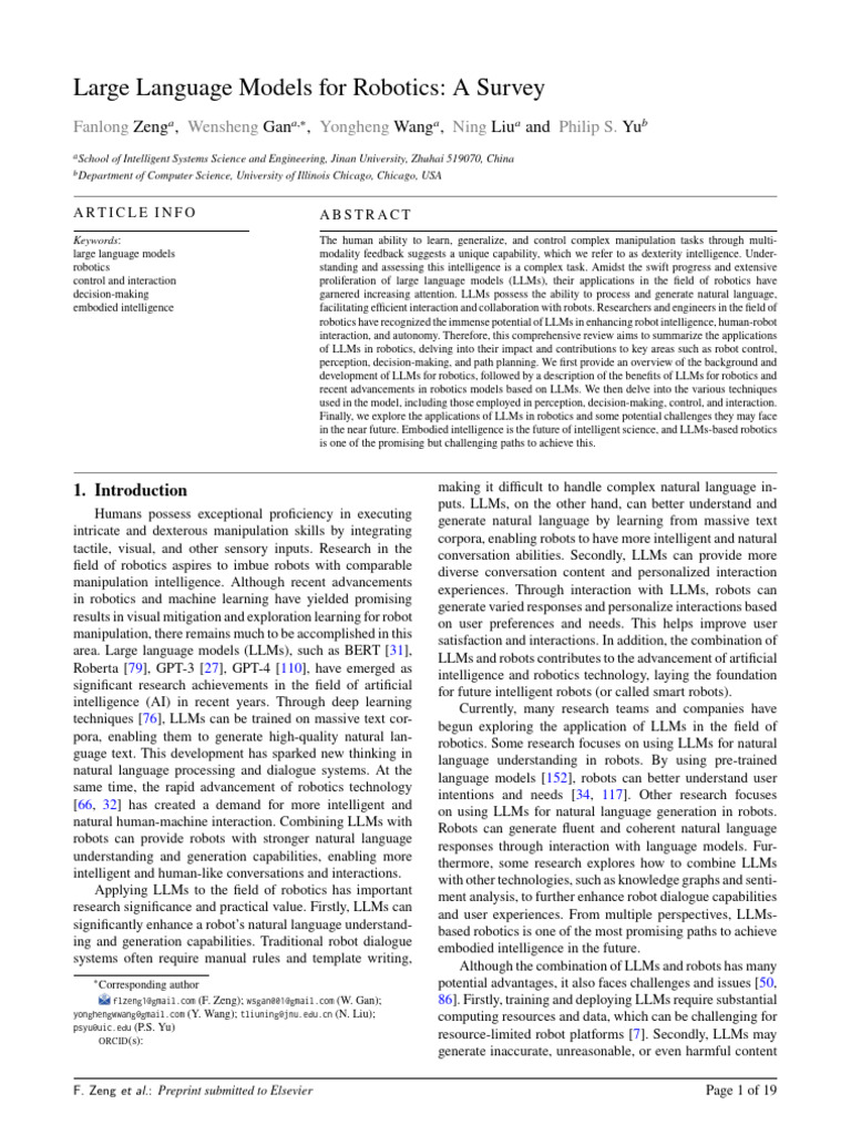 LLM in robotics | PDF | Robotics | Robot