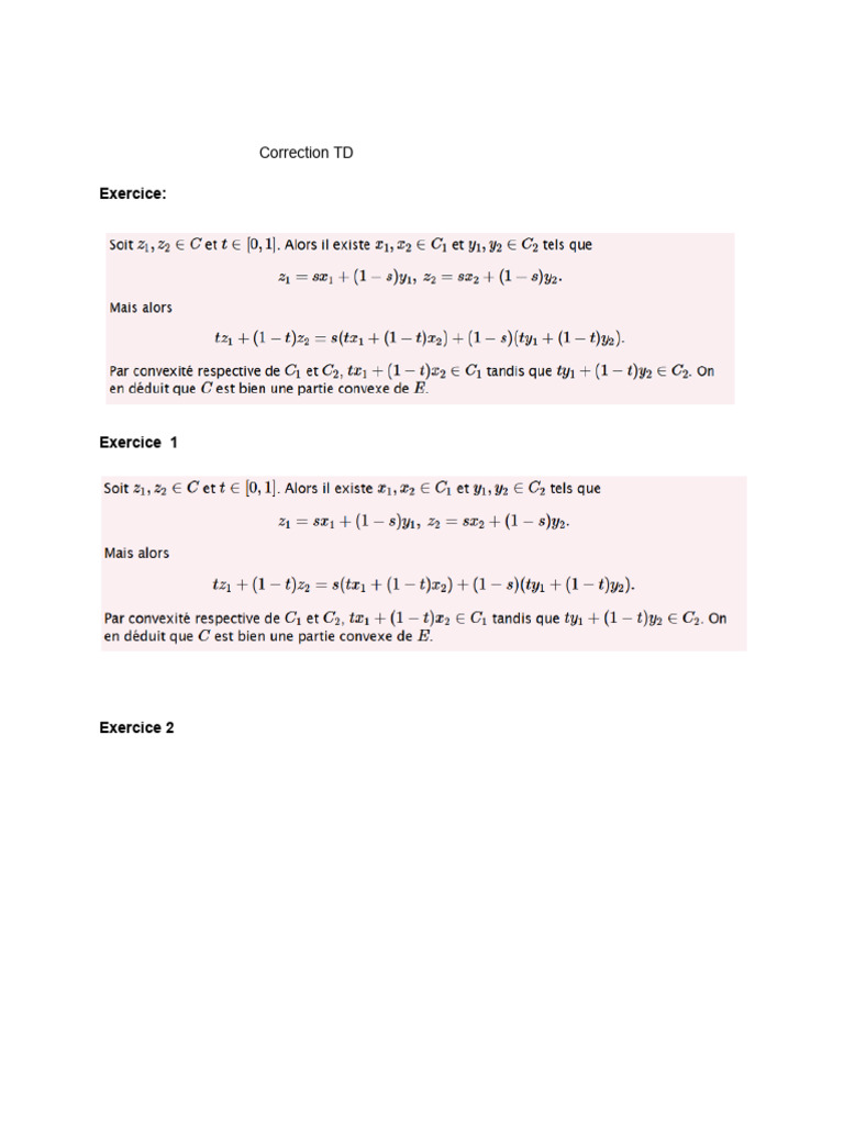 Correction des Exercices TD | PDF