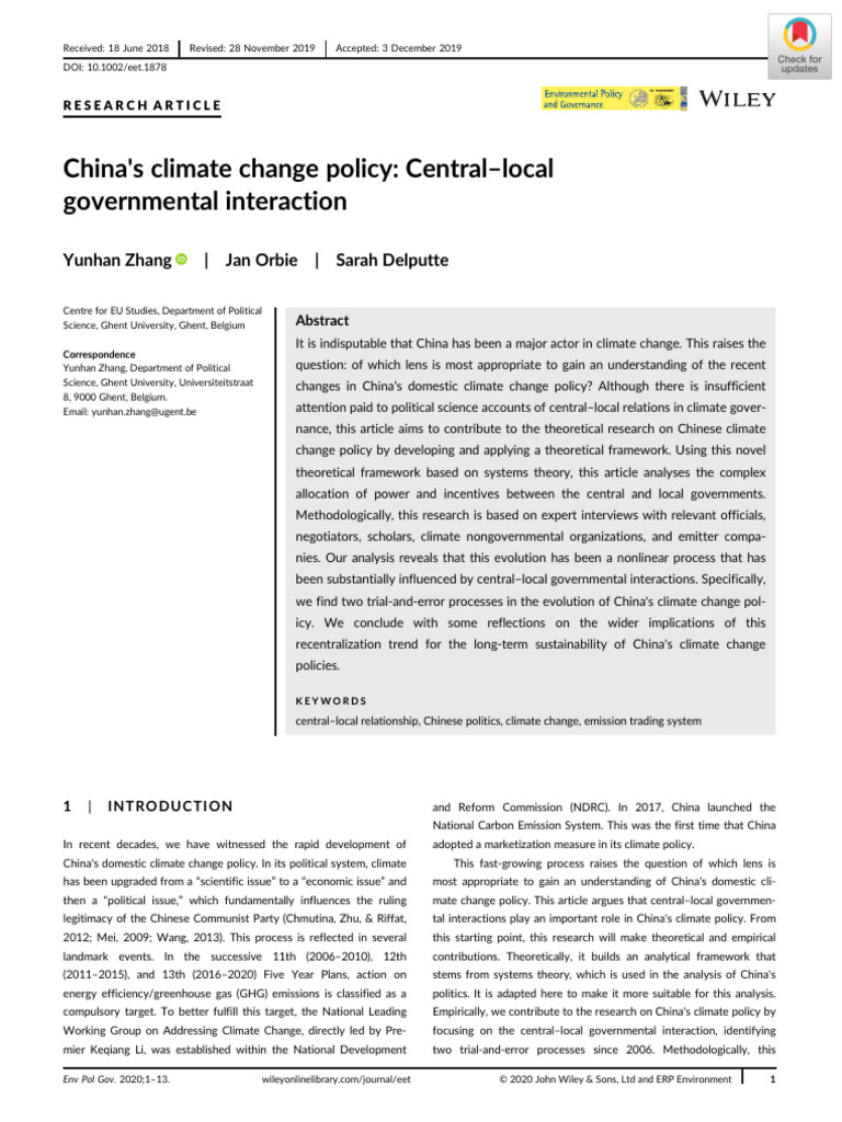 CENTRAL Local Government Interaction in China | PDF | Governance ...