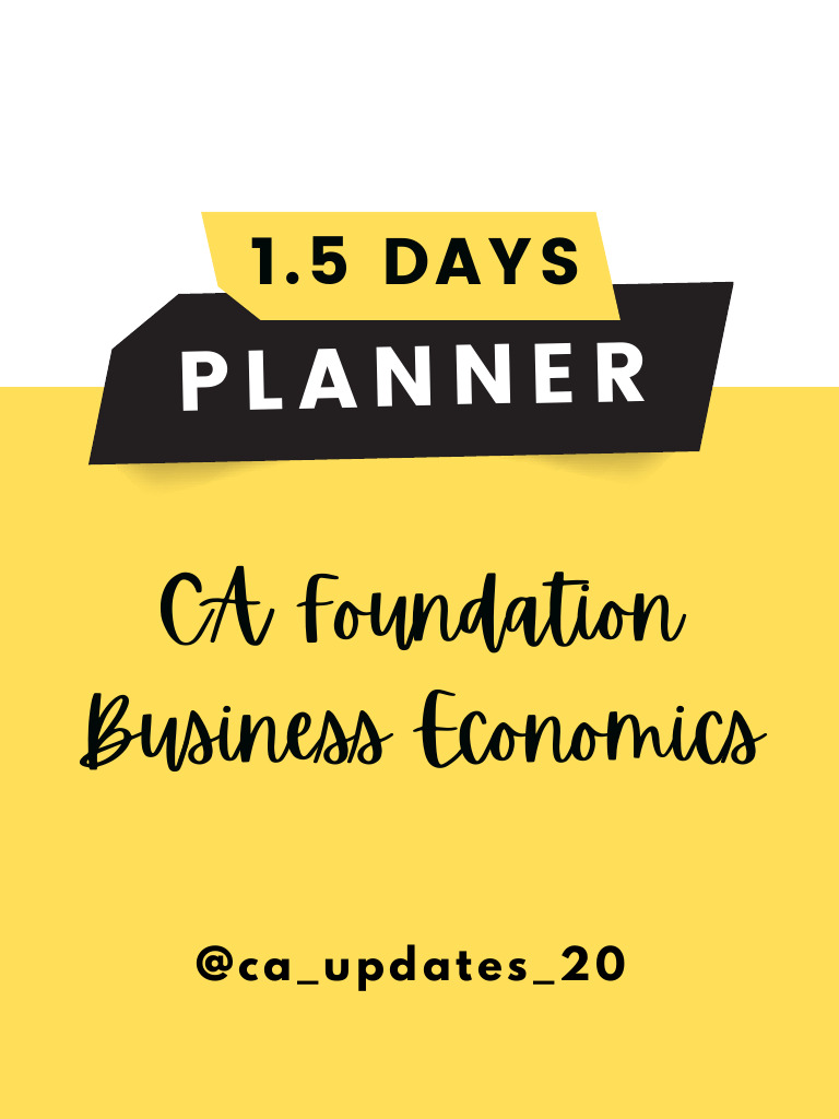 1.5 Days Business Economics Planner | PDF