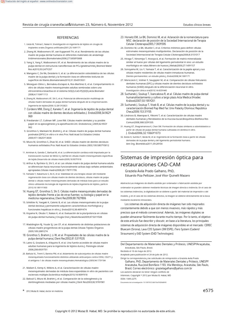 Optical Impression Systems For CAD CAM Restorations Galhano2012.en - Es ...