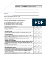 Employee Probationary Progress Evaluation Form