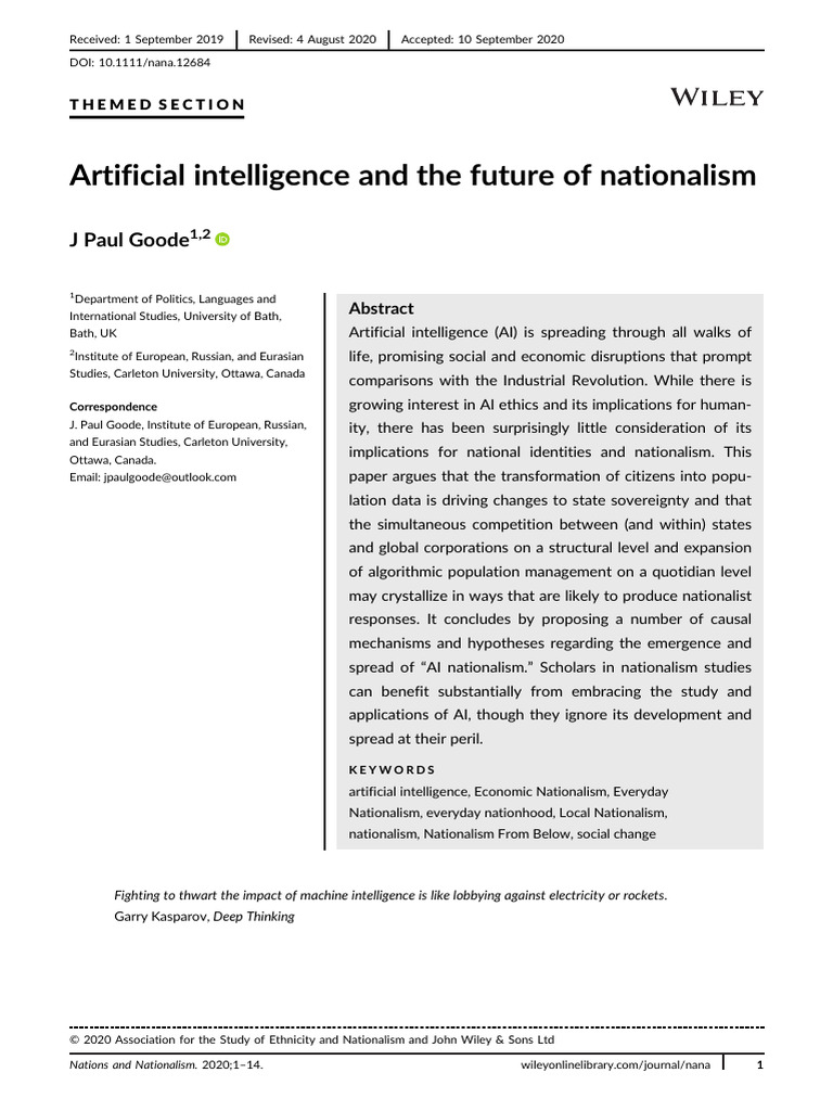 AI and Nationalism 12-2020 | PDF | Artificial Intelligence ...