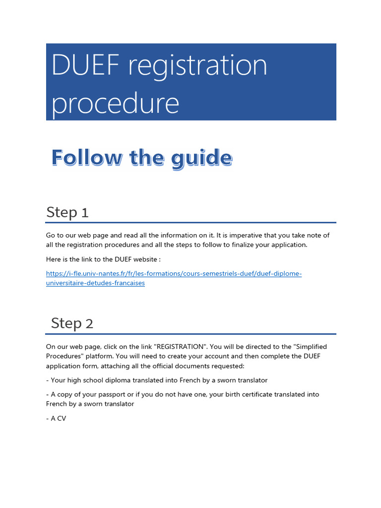 DUEF Registration Process Guide | PDF | Travel Visa | Government And ...
