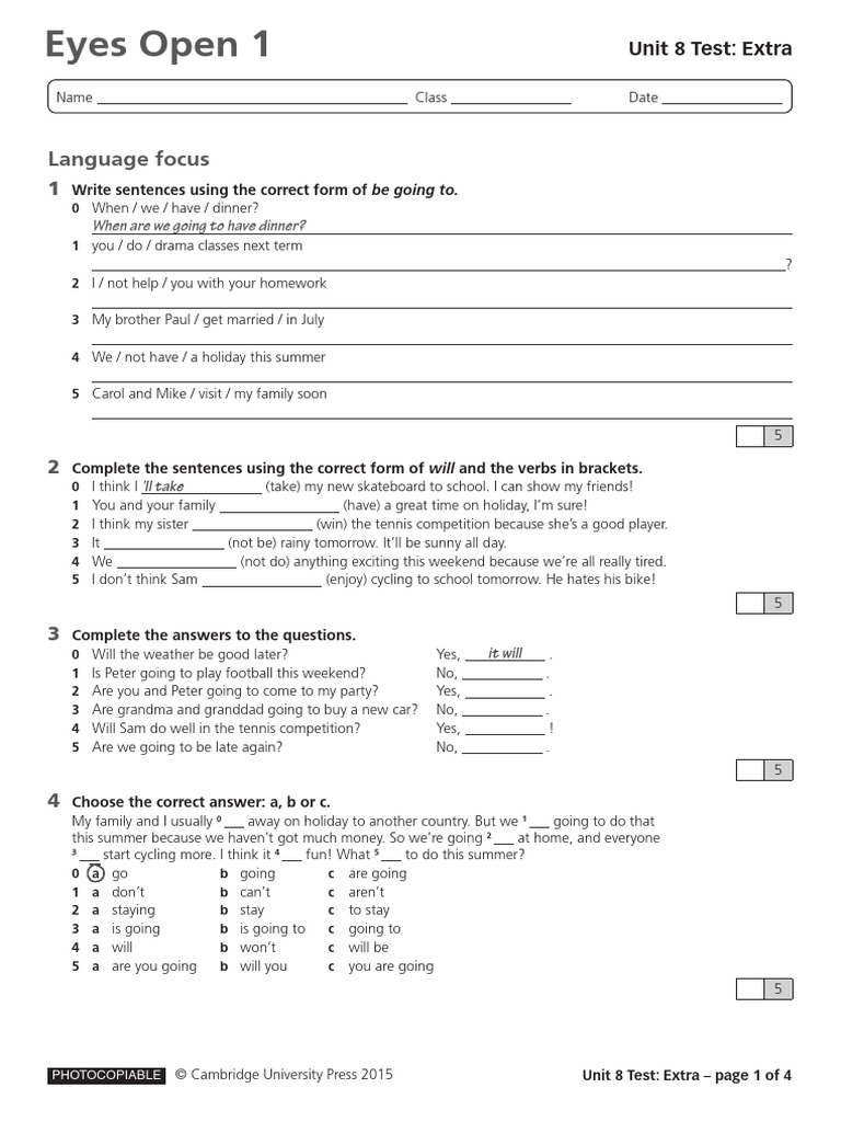 Unit 8 Extra Test Pdf