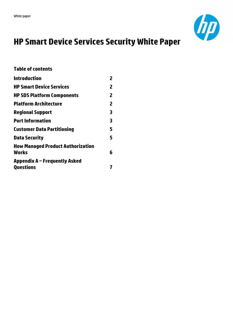 HP Smart Device Services Security Overview | PDF | Public Key ...