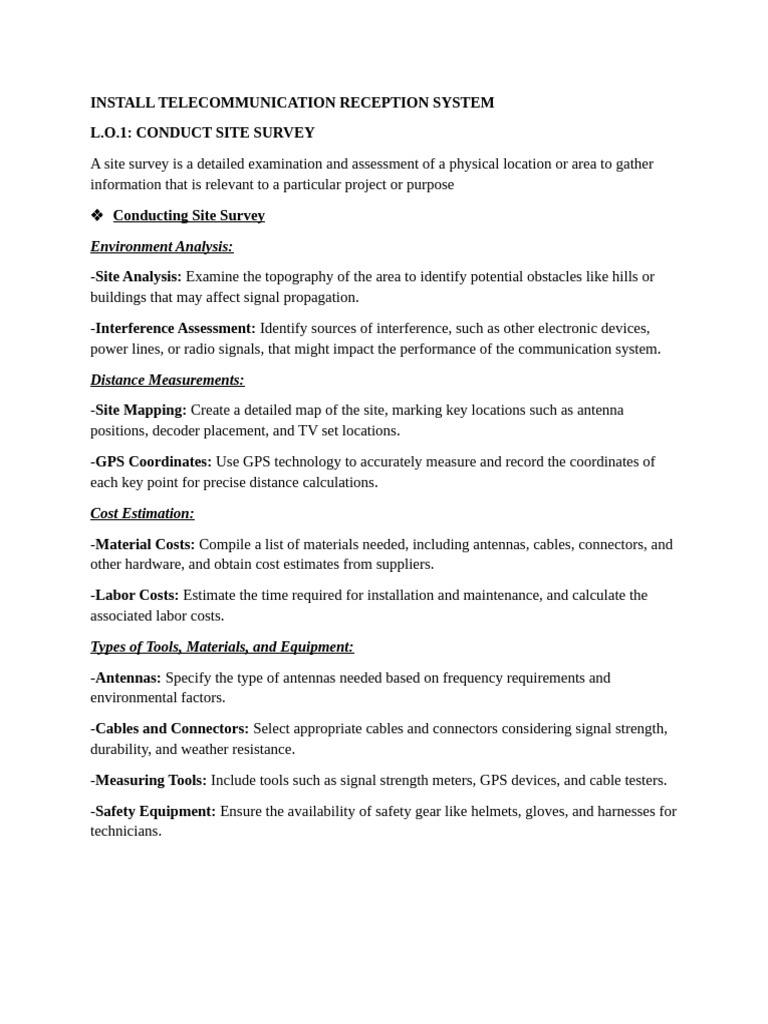 Telecommunication Reception System Guide | PDF | Antenna (Radio ...