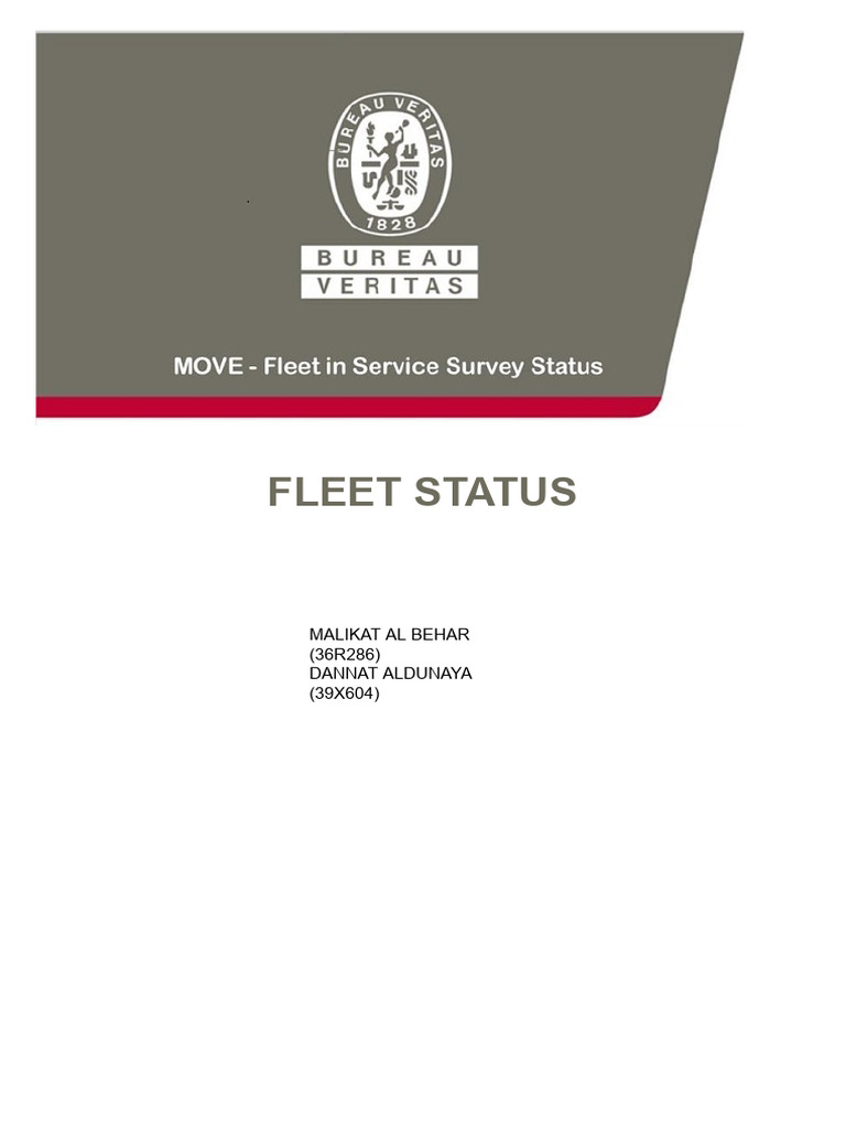 Fleet Status - Items To Be Done | PDF | Ships | Watercraft