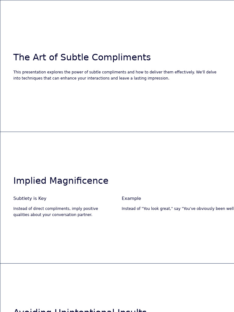 The Art of Subtle Compliments | PDF