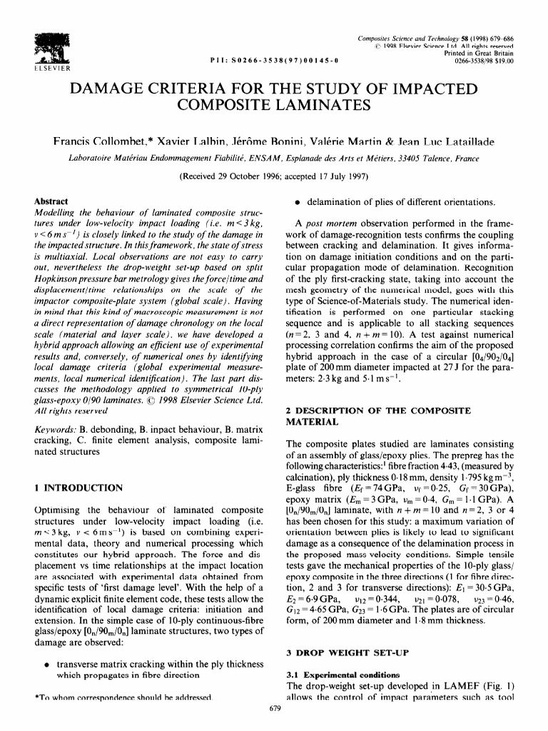 Damage Criteria for Composite Laminates | PDF | Composite Material ...