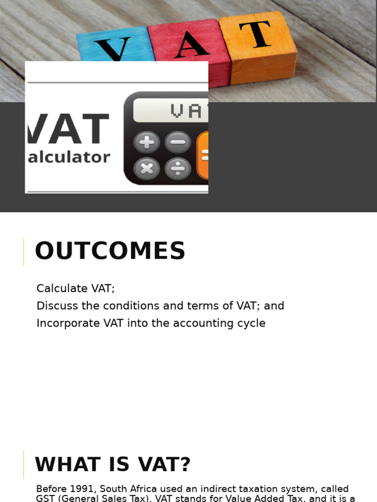 Understanding VAT in South Africa | PDF | Value Added Tax | Debits And ...