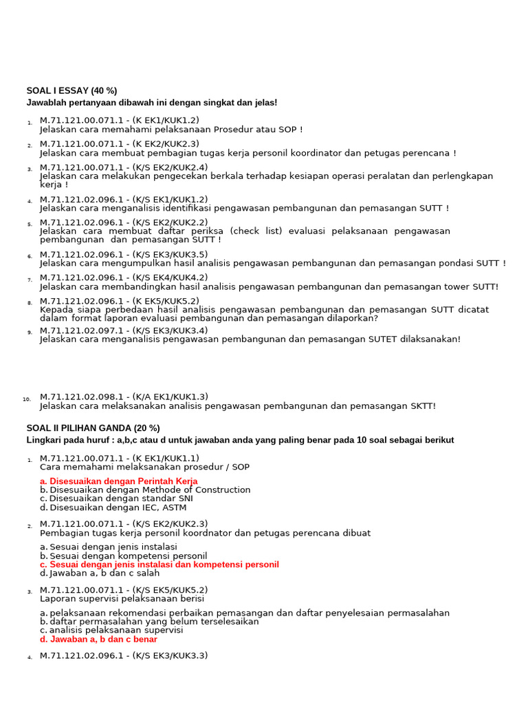 Panduan SOP dan Tugas Pengawasan SUTT | PDF