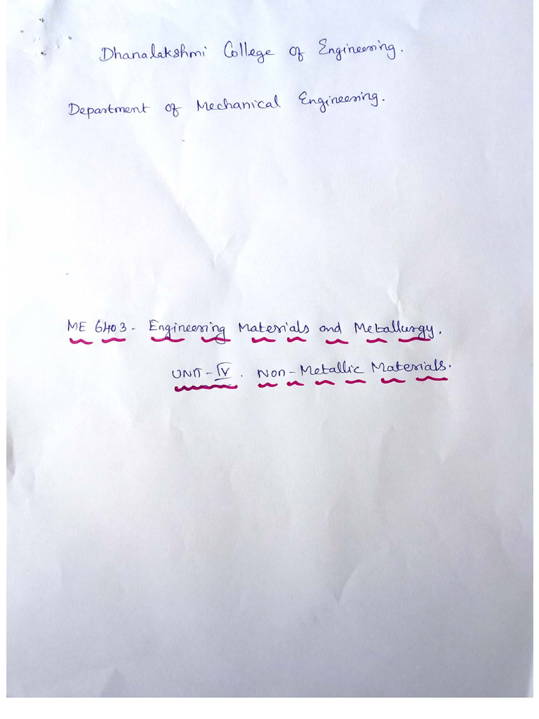 ME3392 EMM Unit 4 Notes | PDF