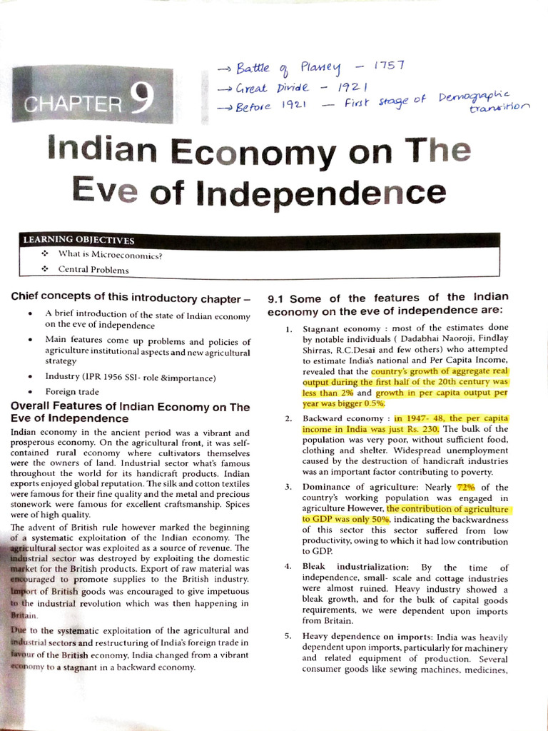 Indian Economy Before Independence | PDF | Economy Of India | Economies
