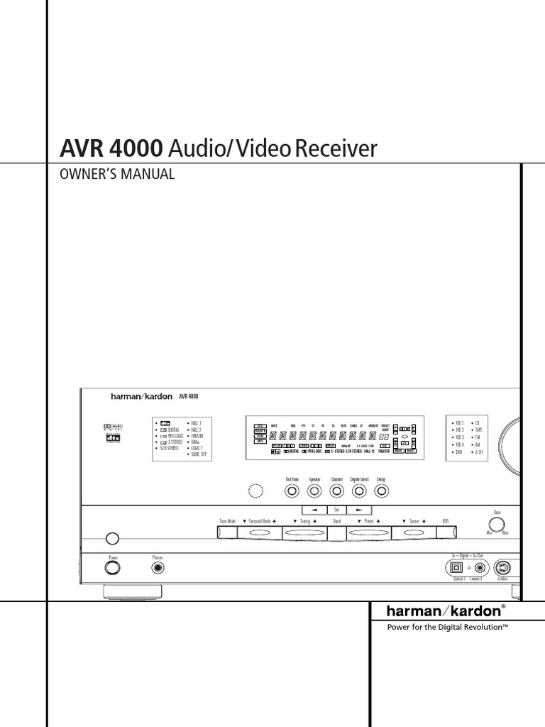 AVR 4000 HK Om English Eu | PDF | Sound Production | Electrical Engineering