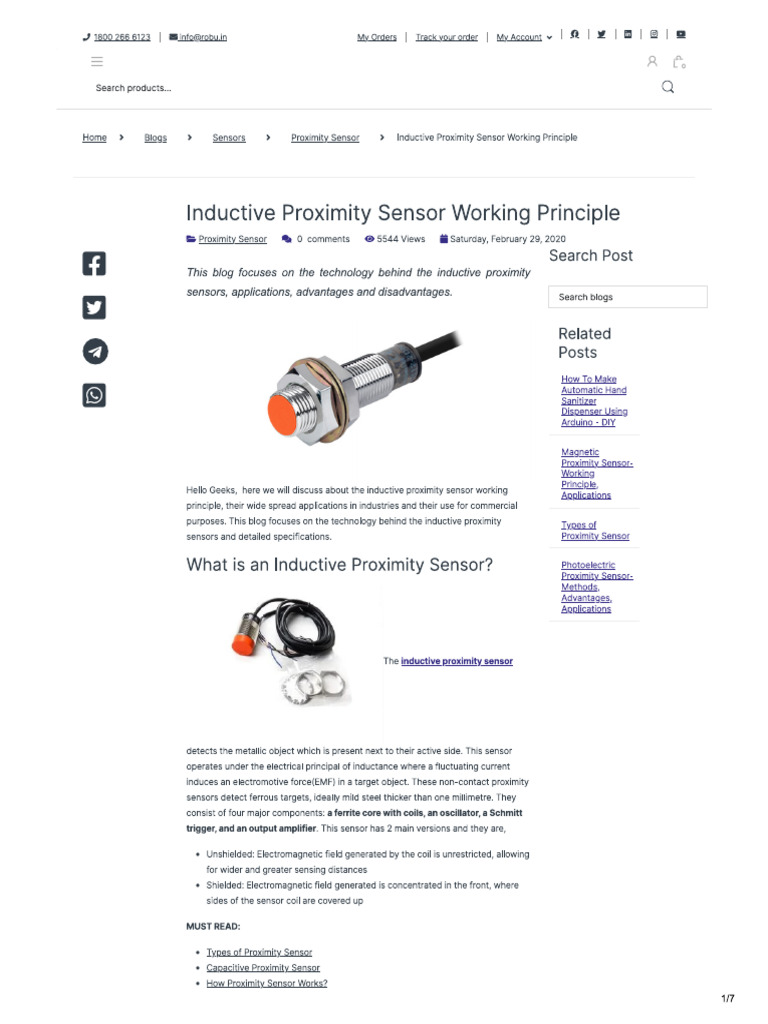 INductive Proximity Sensor Working Principle | PDF