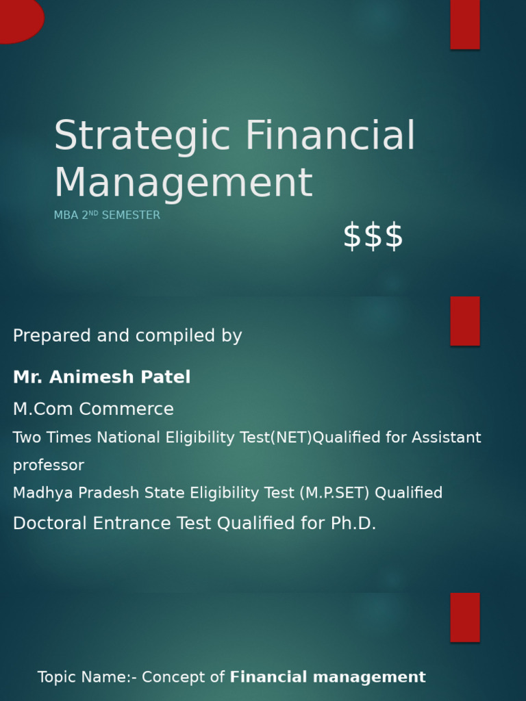 Strategic Financial Management Overview | PDF | Dividend | Interest