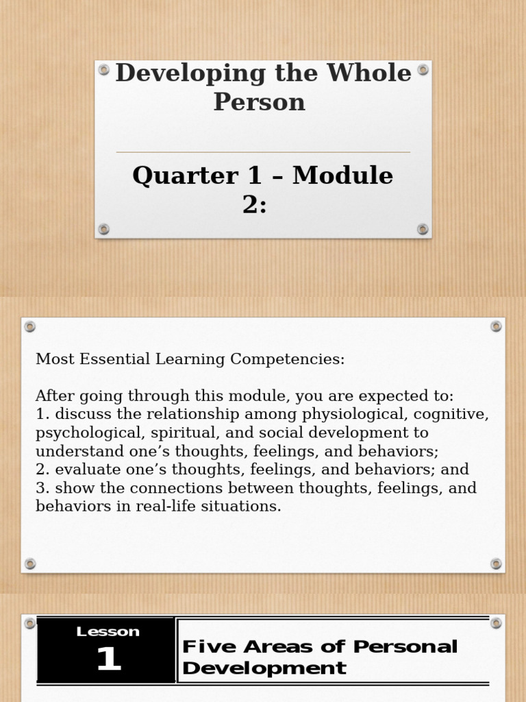 Understanding Personal Development Areas | PDF | Feeling | Social ...