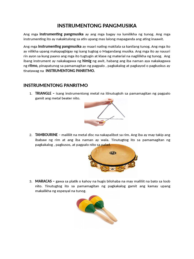 Instrumentong Pangmusika | PDF