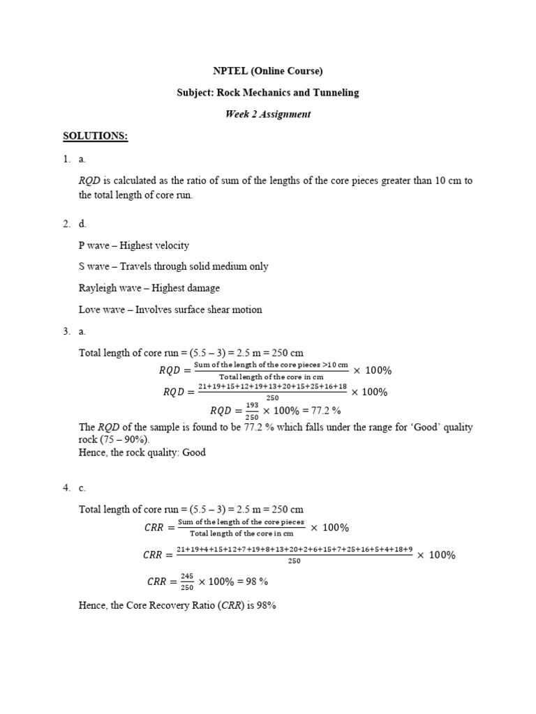 Rock Mechanics and Tunneling Solutions | PDF | Waves | Seismology