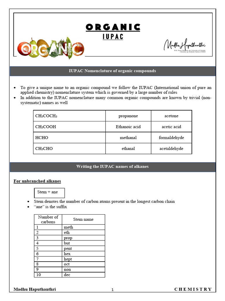 IUPAC - Organic | PDF | Functional Group | Alkene
