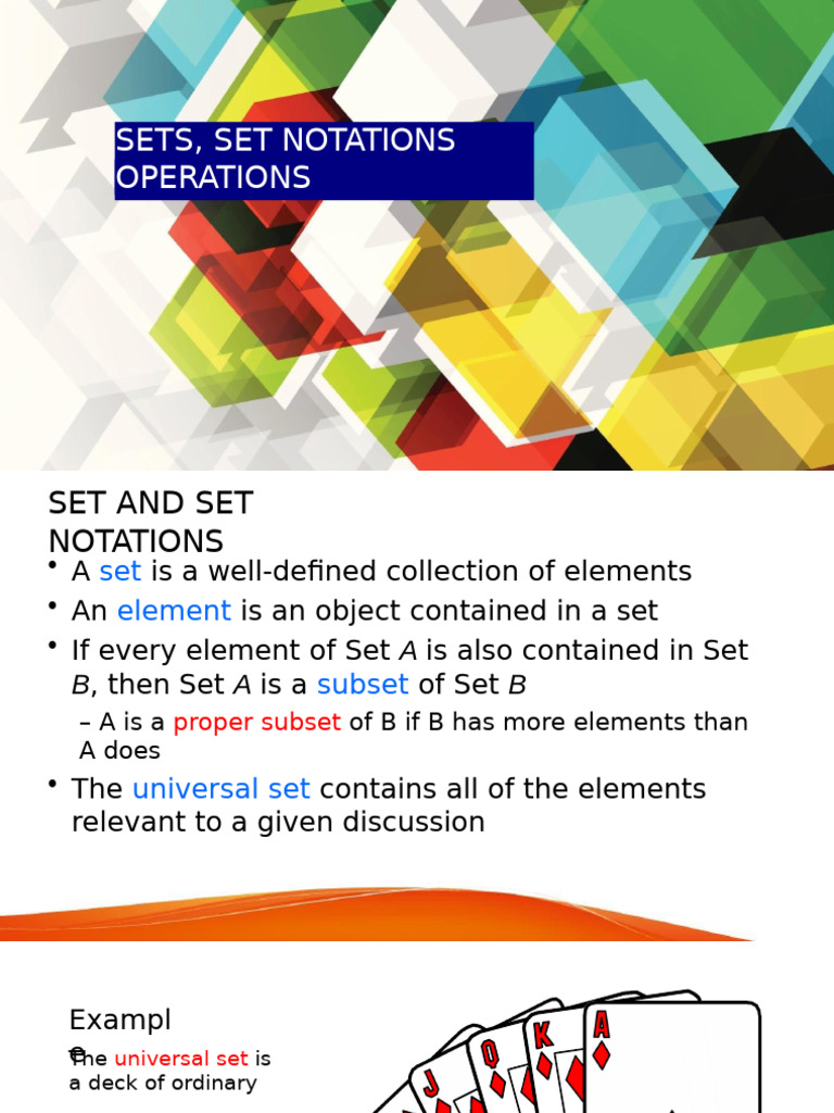 Lesson 2 - SETS SET NOTATIONS AND OPERATIONS | PDF | Set (Mathematics ...