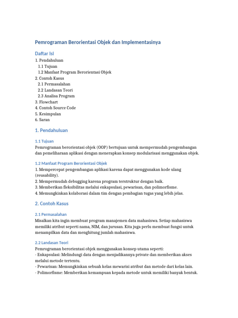 Pemrograman Berorientasi Objek | PDF