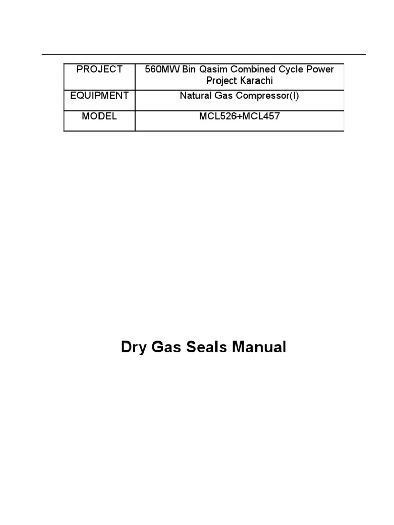 Dry Gas Seals Manual PDF Gas Compressor Pipe (Fluid Conveyance)