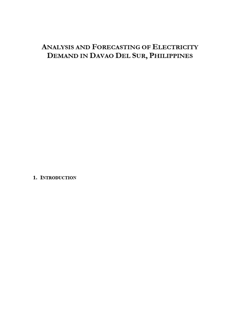 Forecasting Electricity Demand in Davao | PDF | Autoregressive ...