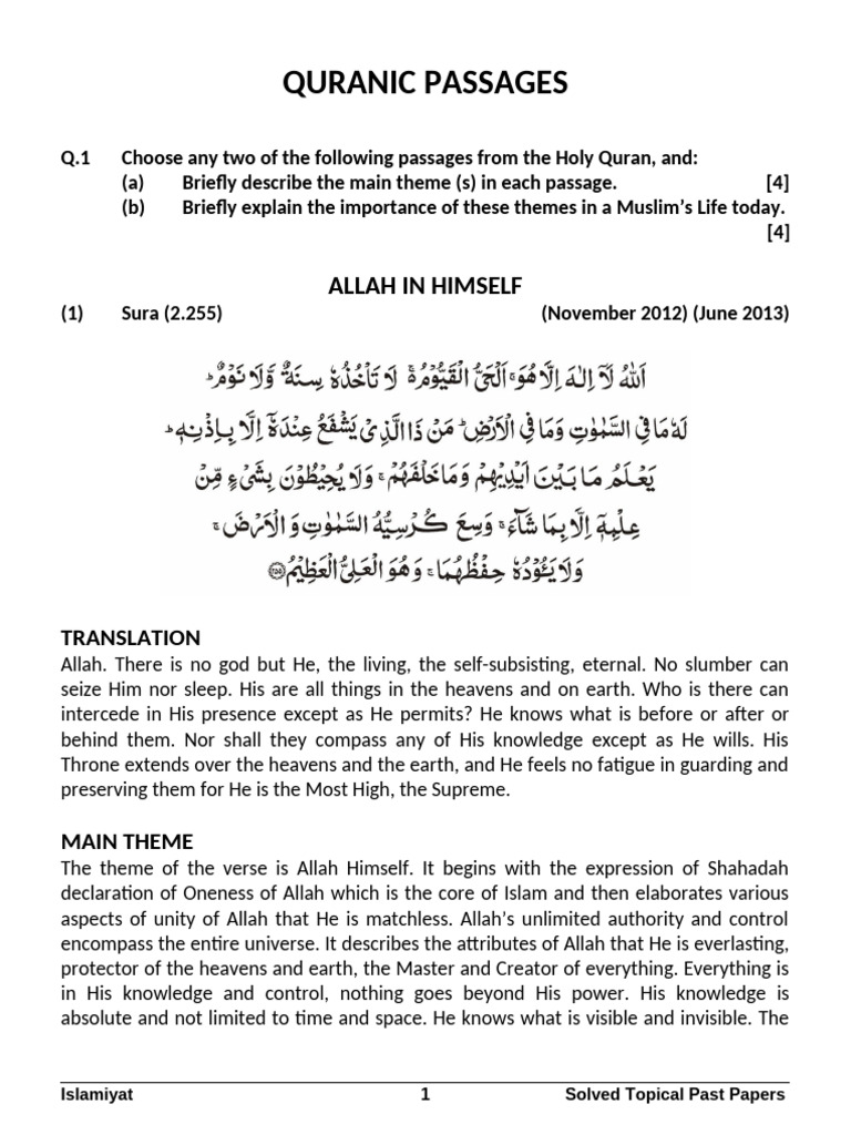 Key Quranic Themes for Muslims Today | PDF | Prophets And Messengers In ...